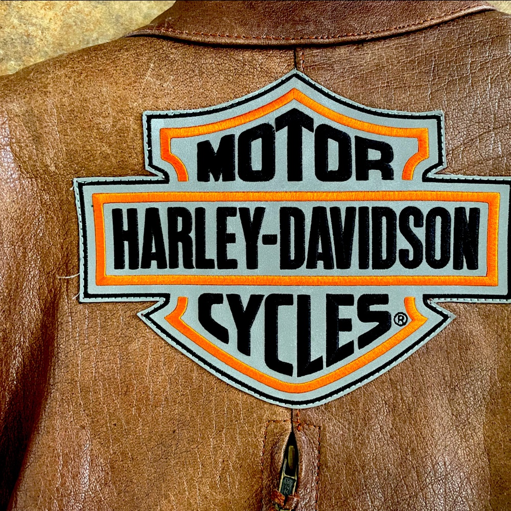Brown Harley Davidson leather riding jacket
